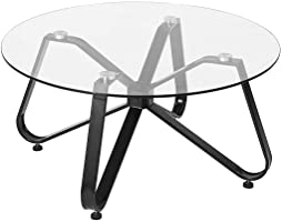 mesa de centro nordica con vidrio